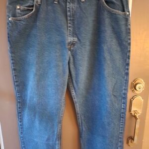 Mens Wrangler Jeans Dark Wash 100% Cotton Size 46x30